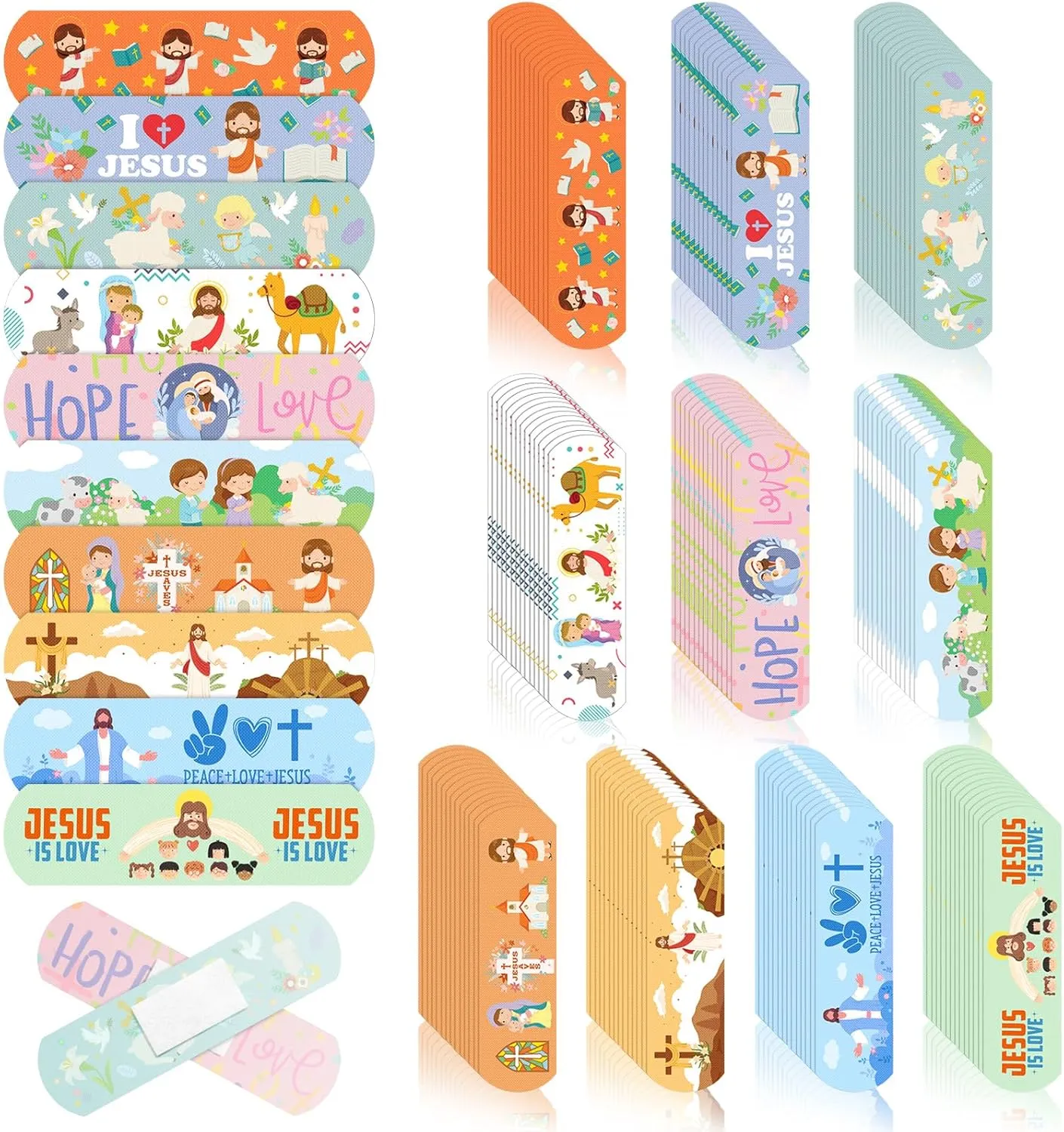 400 Pcs Jesus Bandages Jesus Adhesive Bandages Gifts Bulk 2.83 x 0.75'' PE Waterproof Bandages Breathable Latex Free Wound Care Protect Cuts and Scrapes