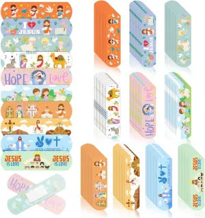 400 Pcs Jesus Bandages Jesus Adhesive Bandages Gifts Bulk 2.83 x 0.75'' PE Waterproof Bandages Breathable Latex Free Wound Care Protect Cuts and Scrapes