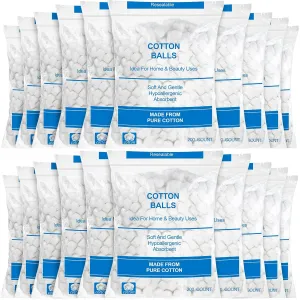 4000 Pcs Soft Cotton Ball Bulk Organic Medium Cotton Ball for Absorbent Multipurpose Pure Nail Polish Remover Makeup Removal First Aid Face Crafting Cleaning Skin Applying Lotion