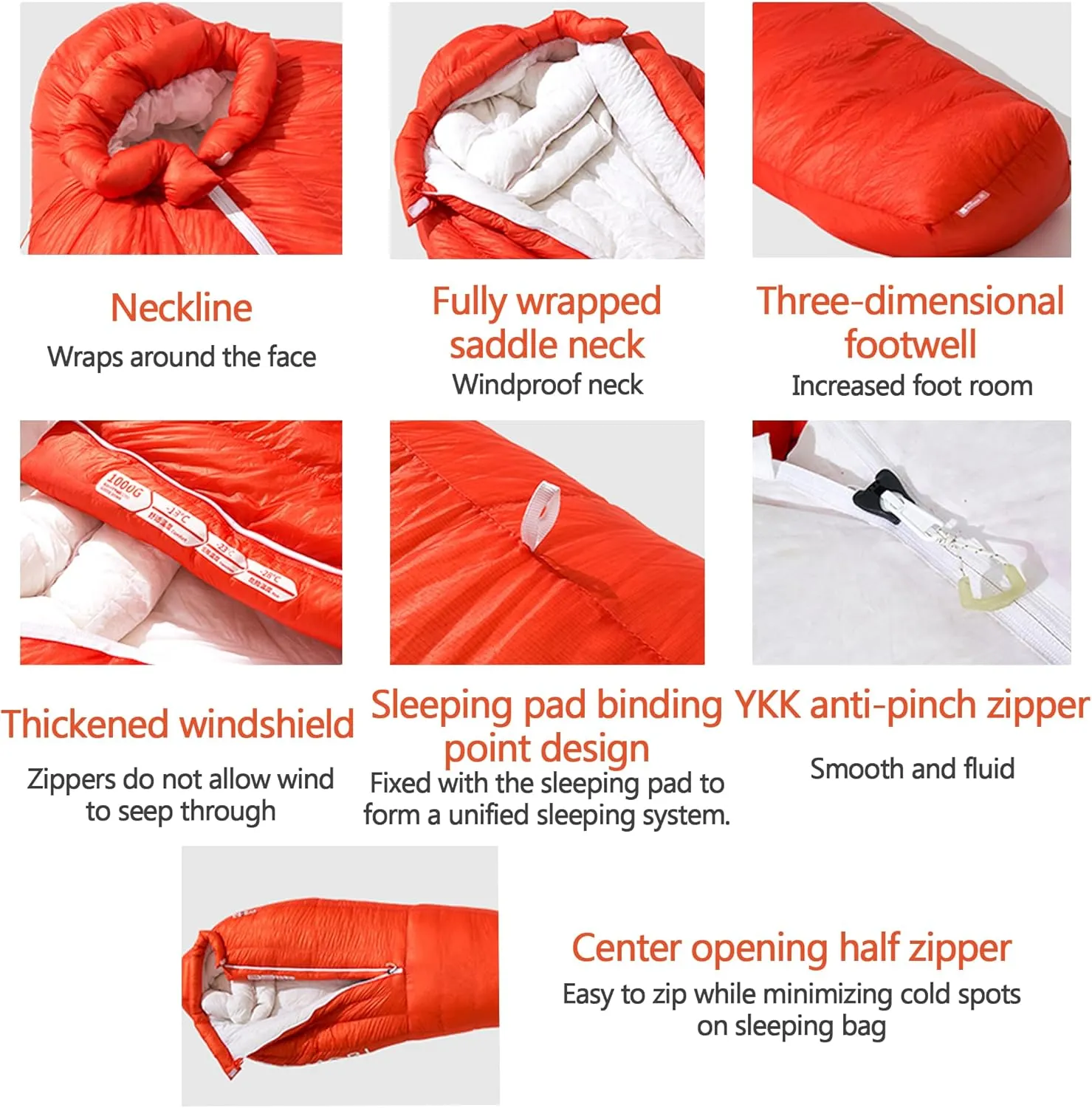 400G Ultralight Mummy Sleeping Bag, 10D Kolon Nylon Water-Resistant Sleeping Bag for Adults, Suitable for -5-5℃ Sleeping Bag for Camping