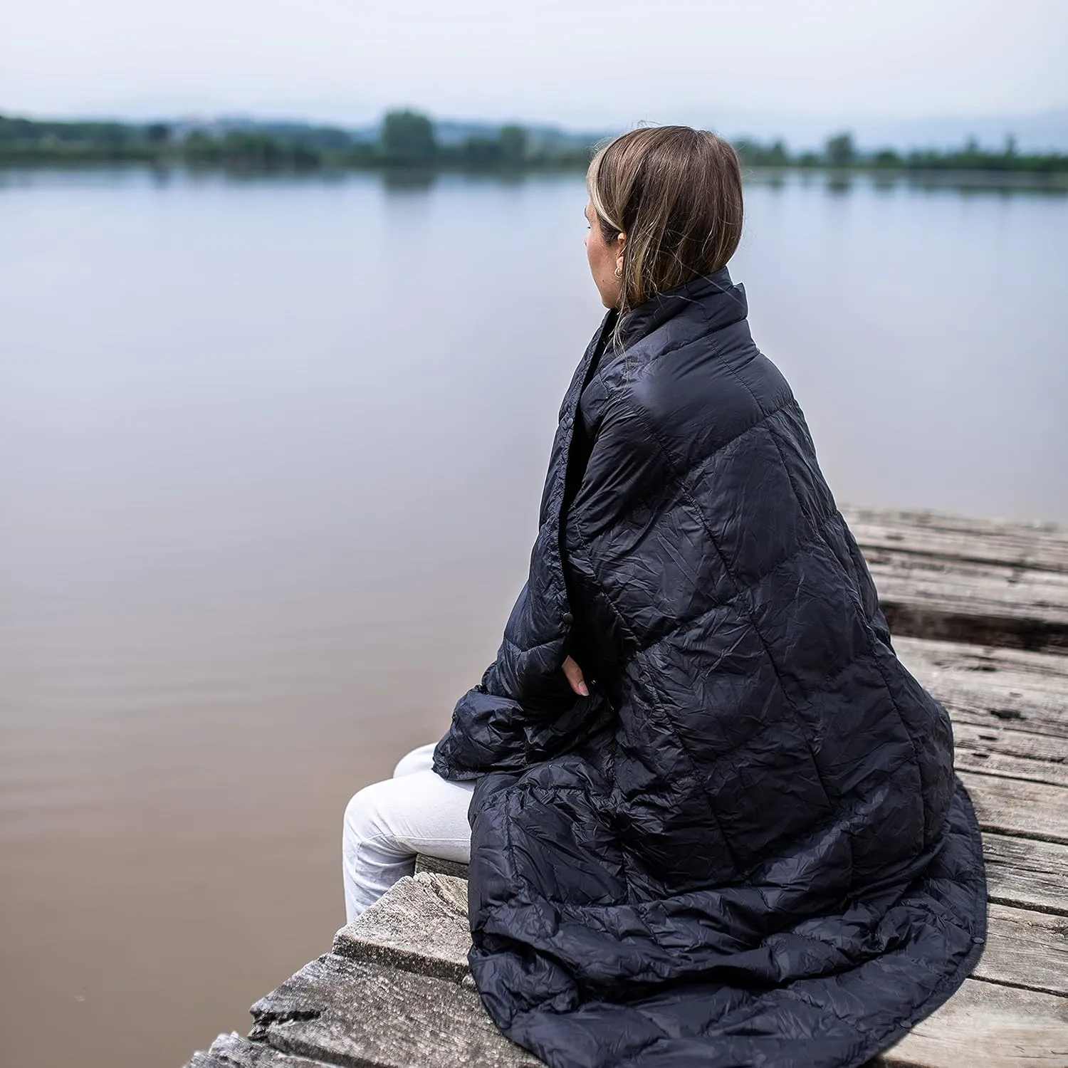 4Monster Packable Camping Blanket Lightweight,Compact Camping Quilt Water-Resistant, Wearable Warm Alternative Camping Blanket for Airplane, Hiking, Backpacking, Stadium,Beach
