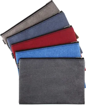 5 Pack Canvas Zipper Tool Bag Set, 13x9.5 inch 16oz Heavy Duty Waterproof Multipurpose Utility Multi Tool Storage Pouch Case for Organizing and Sorting Household Tools, Spare Parts (5 Colors)