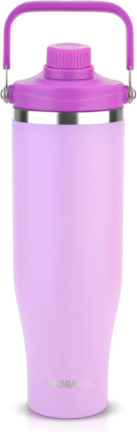 50 oz Stainless Steel Water Bottle with Spout Lid & Handle, Insulated Large Hydration Bottle for Cold & Hot Drinks, Leak-Proof Metal Tumbler for Travel, Gym, and Outdoor