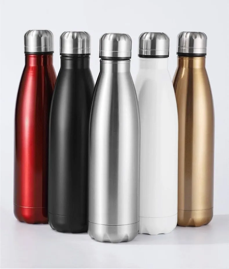 500ML Kettle, Double-layer Stainless Steel Sports Water Bottle, Suitable For Outdoor Travel And Camping(Black)