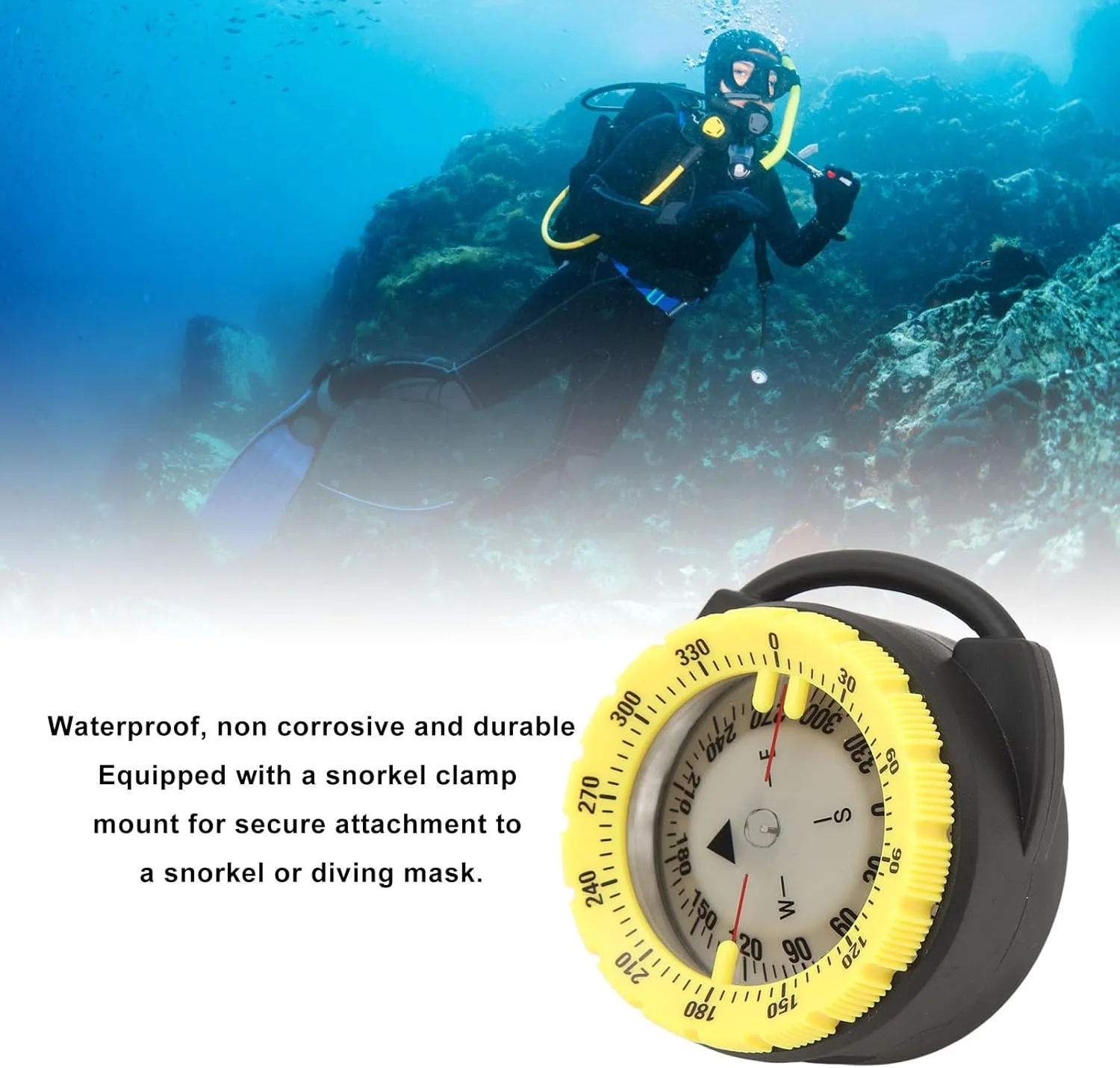 50M Underwater Compass, Luminous Magnetic Water Proof Compass for Diving Various Water Sports