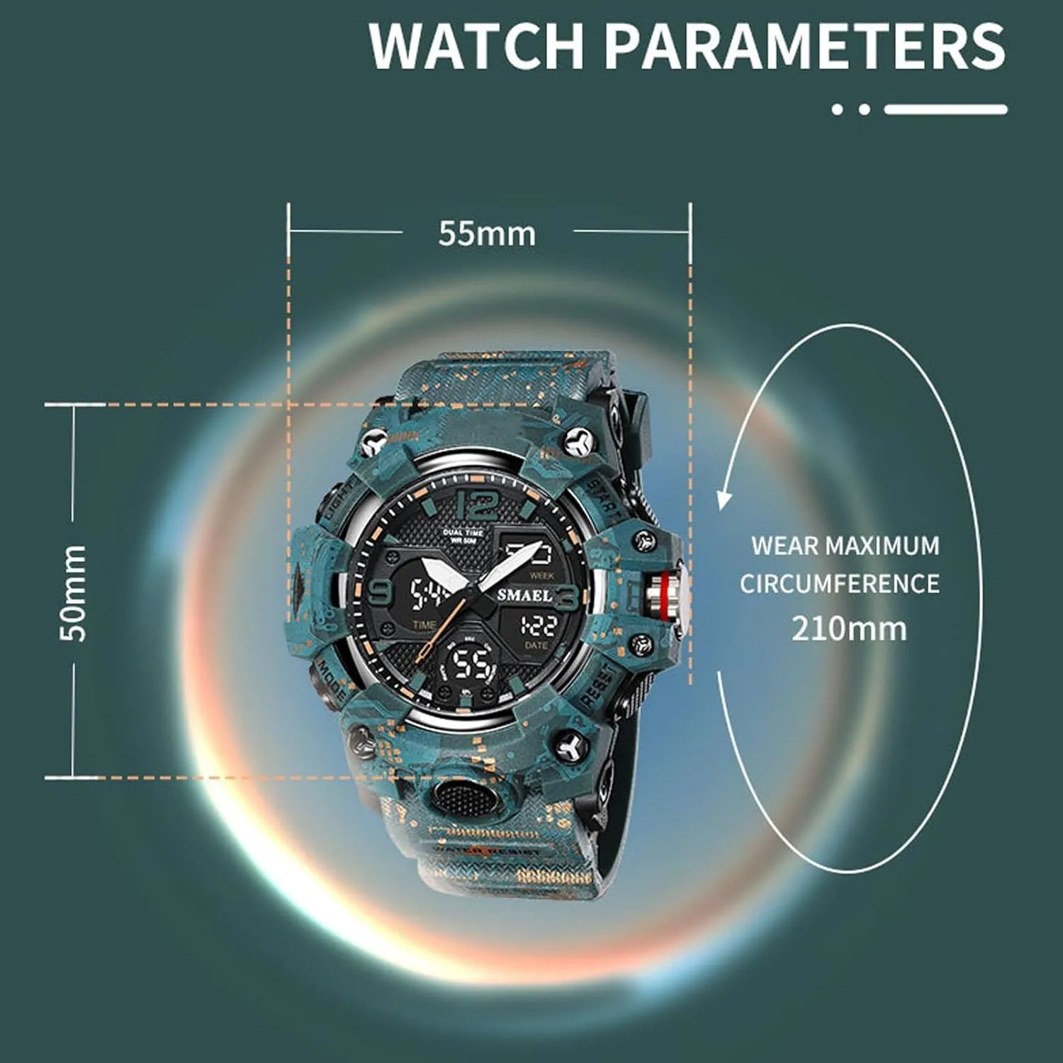 5ATM Waterproof Outdoor Tactical Watch, Mountaineering Electronic Watch(Color-3)