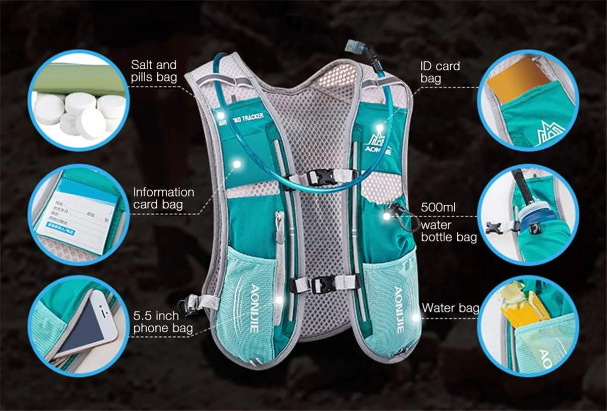 5L Lightweight Running Backpack Outdoor Sports Trail Racing Marathon Hiking Fitness Bag Hydration Vest Pack