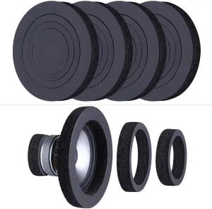 6.5" Foam Speaker Enhancer, 4PCS Self Adhesive Car Door Speaker Foam Rings, Car Door Speaker Fast Rings, 6.5" Speaker Baffle, Universal High Rebound Sponge Bass Blocker Kit for Stereo Audio Speaker