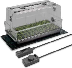 AC Infinity Humidity Dome, Heavy-Duty Germination Kit with Waterproof Seedling Mat, Dimmable LED Grow Lights, Sturdy Drip Tray, 6x12 Cell Seedling Tray, Indoor Gardening, Seed Starting, Cloning Plants