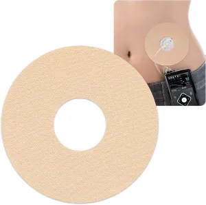 Adhesive Patches for Libre 3 and Insulin Pumps, 40-Pack Universal CGM Patches, Waterproof CGM Sensor Patches for 10 Days, Pre-Cut Adhesive Tape with 0.8-Inch Hole, Latex-Free & Hypoallergenic, Beige