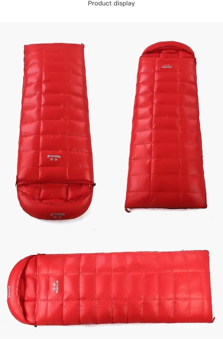 Adult Ultralight Envelope Goose Down Sleeping Bag Outdoor Backpacking Camping Hiking Travel Spring Summer Autumn Winter Portable