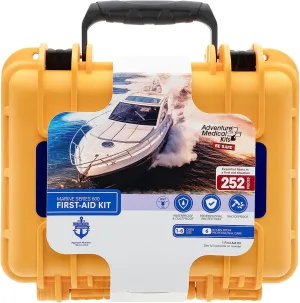 Adventure Medical Kits Marine Series Medical Kit - 600 - Boat First Aid Kit For 8 People 12 Hours From Care - Includes Emergency Medical Supplies Like Bandages, Medicine, Guide Book & More