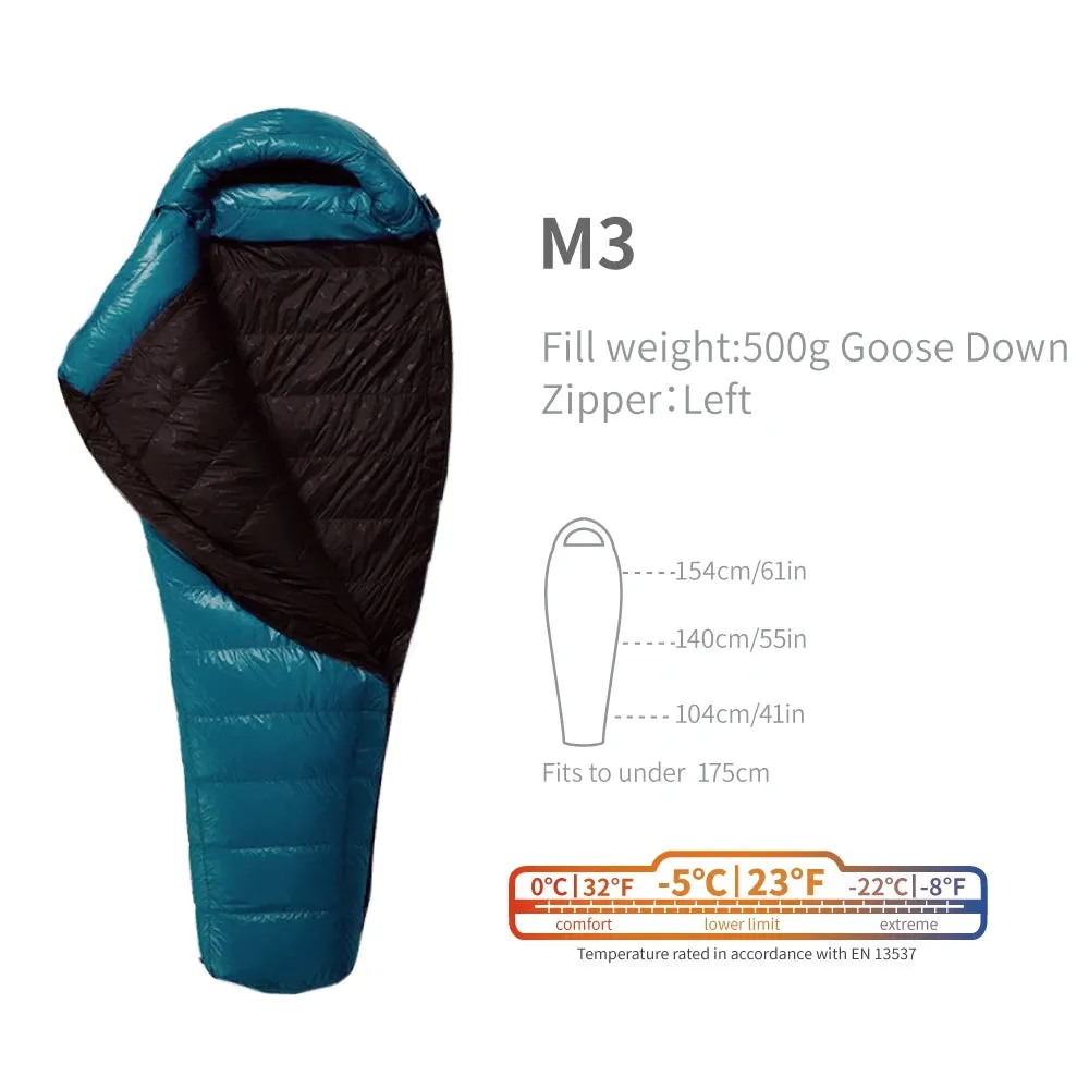 AEGISMAX M3 -5 Degree 800FP Goose Down Sleeping Bag Ultralight Outdoor Camping Hiking Sleeping Bag Equipment for Men & Women