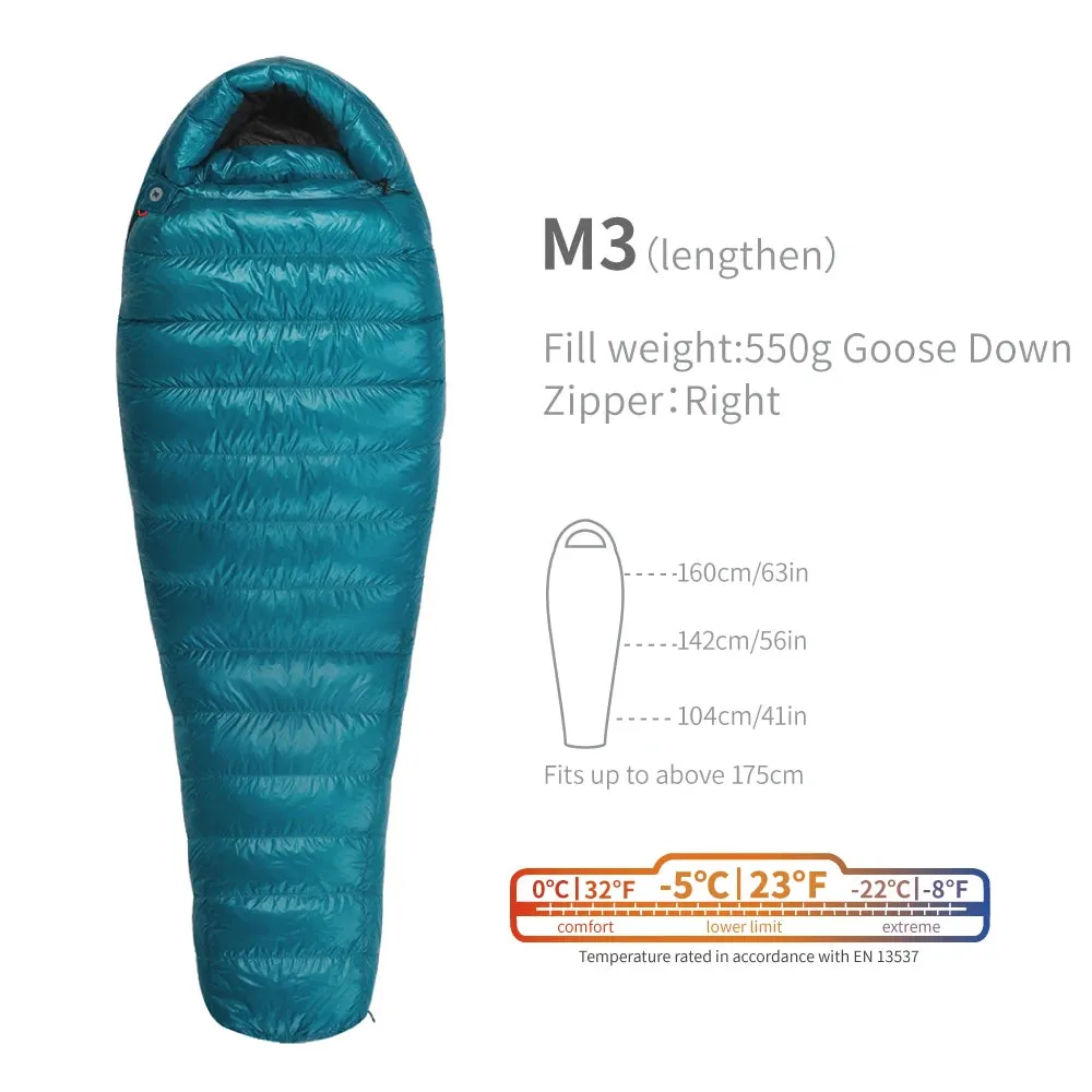 AEGISMAX M3 -5 Degree 800FP Goose Down Sleeping Bag Ultralight Outdoor Camping Hiking Sleeping Bag Equipment for Men & Women
