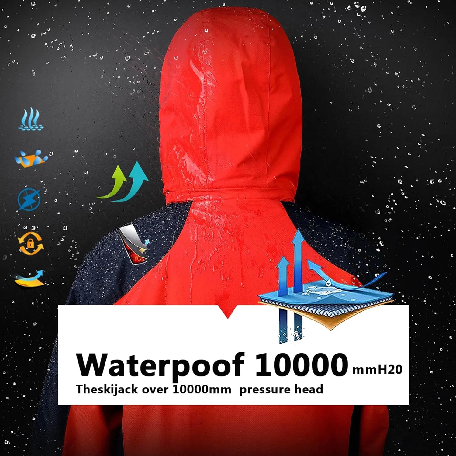 AFILOK Boy's Ski Jacket Waterproof Breathable Kids Fleece Lined Windproof Hooded Snowboard Coats