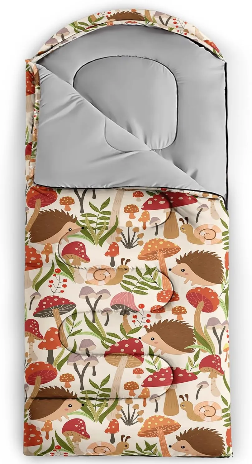 AILONEN Blue Butterfly Sleeping Bags,Lightweight & Waterproof,3 Season Warm & Cool Weather,Fairy Forest Flower Sleeping Bags for Kids,Girls,Adults,Travelling,Outdoors