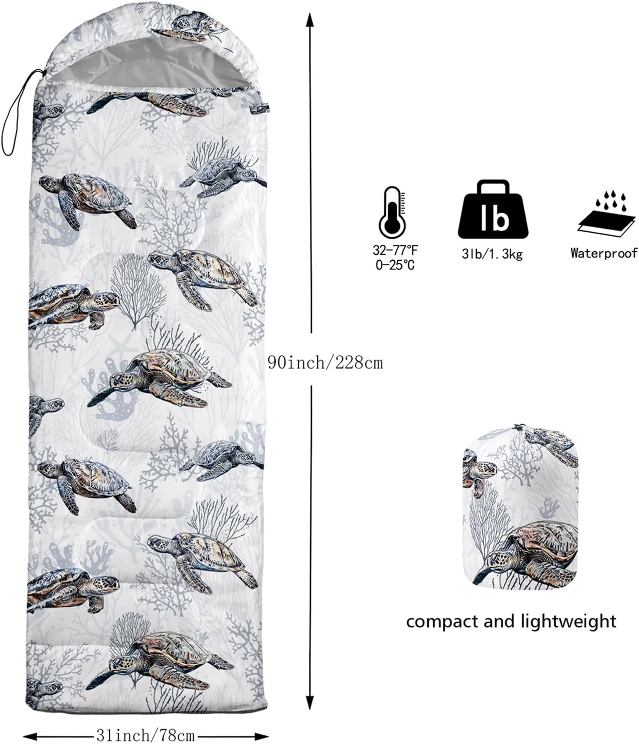 AILONEN Girls Butterfly Camping Sleeping Bags,Lightweight & Waterproof,3 Season Warm & Cool Weather,Beautiful Animal Black Sleeping Bags for Kids Adults,Travelling,Outdoors