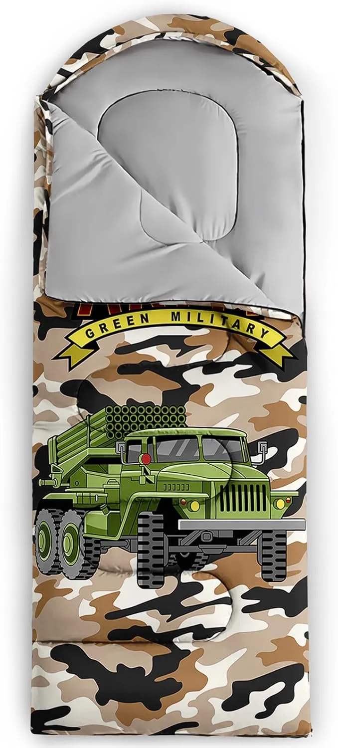AILONEN Sports Sleeping Bag for Kids Boys,Warm and Cool Weather,Lightweight,Waterproof Backpacking,Soccer Basketball Baseball Rugby Tennis Ball Game Graffiti Sleeping Bag for Camping