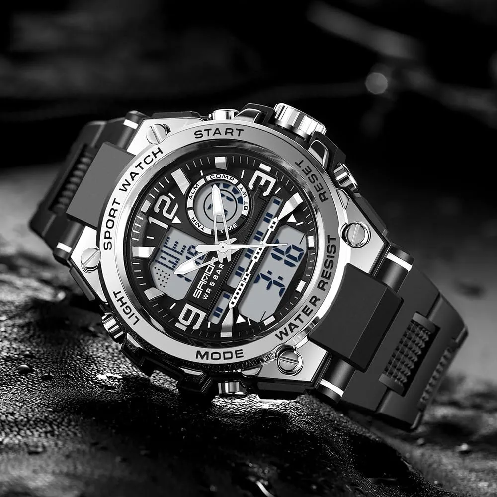 AIMES Men's Watches Outdoor Sports Waterproof Military Watch Tactical Digital Analog Wrist Watch Date Multi Function Led Large Face Alarm Stopwatch for Man
