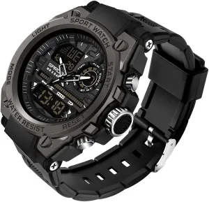 AIMES Men's Watches Outdoor Sports Waterproof Military Watch Tactical Digital Analog Wrist Watch Date Multi Function Led Large Face Alarm Stopwatch for Man