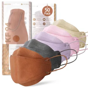 AIRAID-KF94 [Individually Wrapped] - Made in Korea, 3D Multicolor Packs, Face Protective Mask, Adult and Older Teens (Multicolor-50P)
