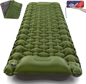 AKSOUL Sleeping Pad Camping Mat: Self Inflating Ultralight & Compact Air Mattress, Connectable Lightweight Inflatable Pad with Built-in Foot Pump for Camping, Hiking, Backpacking