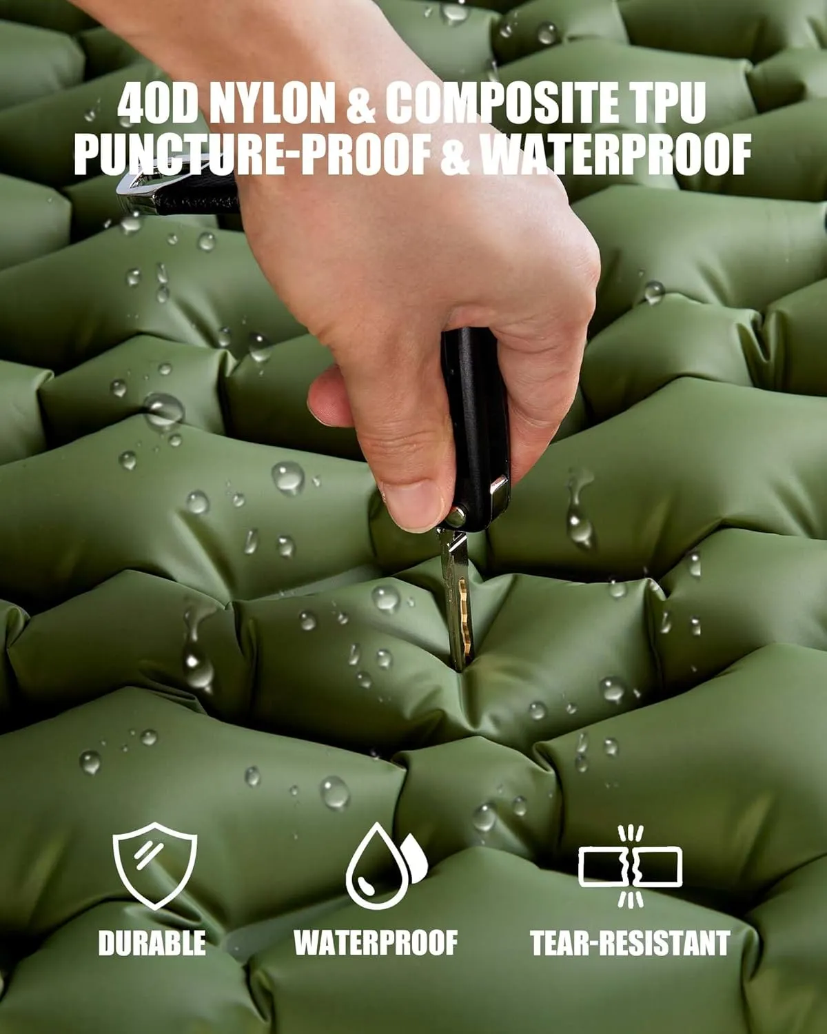AKSOUL Sleeping Pad Camping Mat: Self Inflating Ultralight & Compact Air Mattress, Connectable Lightweight Inflatable Pad with Built-in Foot Pump for Camping, Hiking, Backpacking