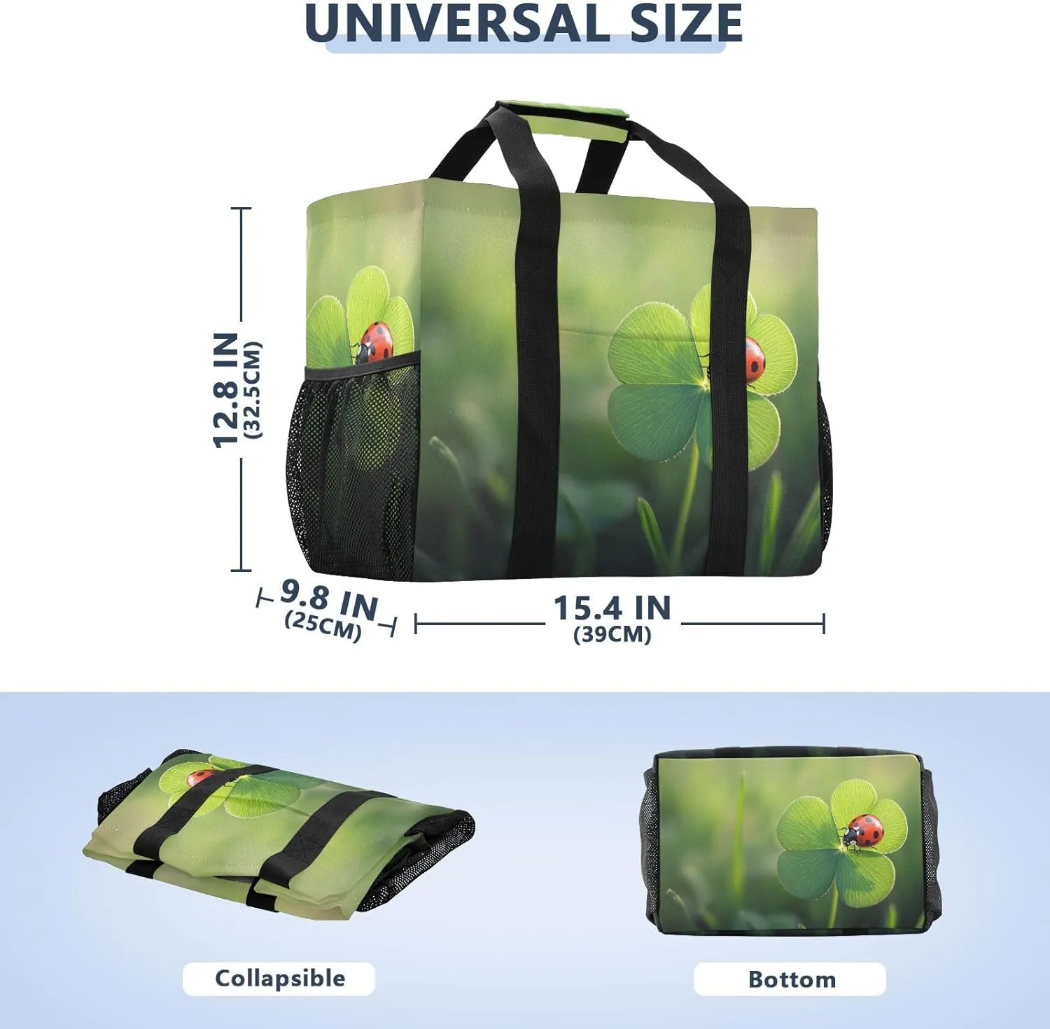 ALAZA Rabbit Easter Egg Chick Flower Leaf Branch Waterproof Beach Tote Bags