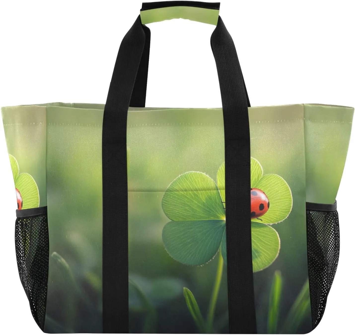 ALAZA Rabbit Easter Egg Chick Flower Leaf Branch Waterproof Beach Tote Bags