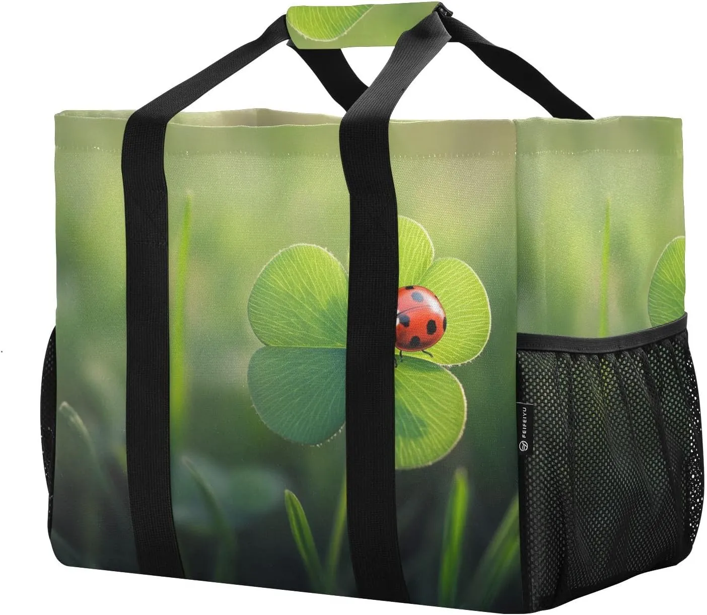 ALAZA Rabbit Easter Egg Chick Flower Leaf Branch Waterproof Beach Tote Bags
