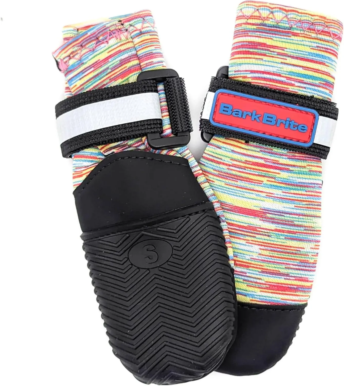 All Weather Neoprene Paw Protector Dog Boots with Reflective Straps in 5 Sizes! (Multicolor Small)