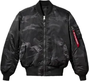 Alpha Industries Men's MA-1 Flight Jacket - Black Woodland Camo (3XL)
