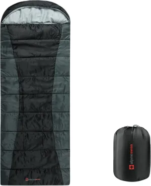 Alpine Swiss 0°C (32°F) Sleeping Bag Lightweight Waterproof with Compression Sack Adults All Seasons Camping Hiking Backpacking Travel Outdoor Indoor