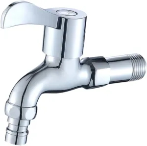 Angoily 4 Way Brass Washing Machine Valves Cold Water Faucet Universal Sink Taps Leakproof Smooth Operation Easy Adjustment