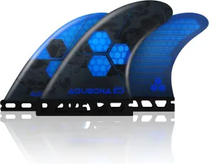 AQUBONA Honeycomb Fiberglass Performance Surfboard Fins Thruster (3 Fins) Single Tab with Fin Bag, Key and Screws.