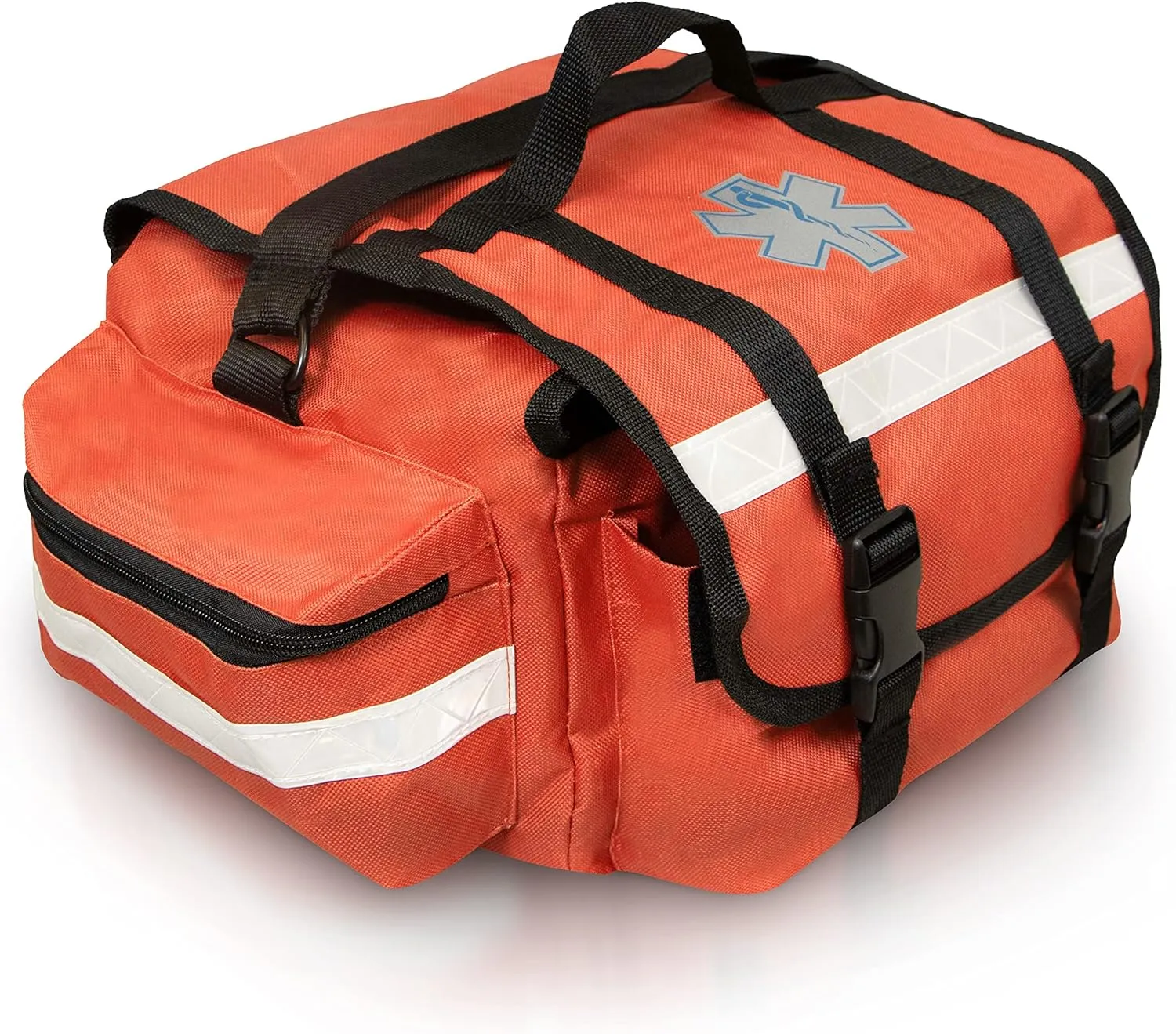 ASA TECHMED First Aid Responder EMS/EMT Emergency Medical Bag Empty 17"x9"x7" - Ideal for Paramedics, Firefighters, Nurses, EMTs, Home Health Aides, Orange