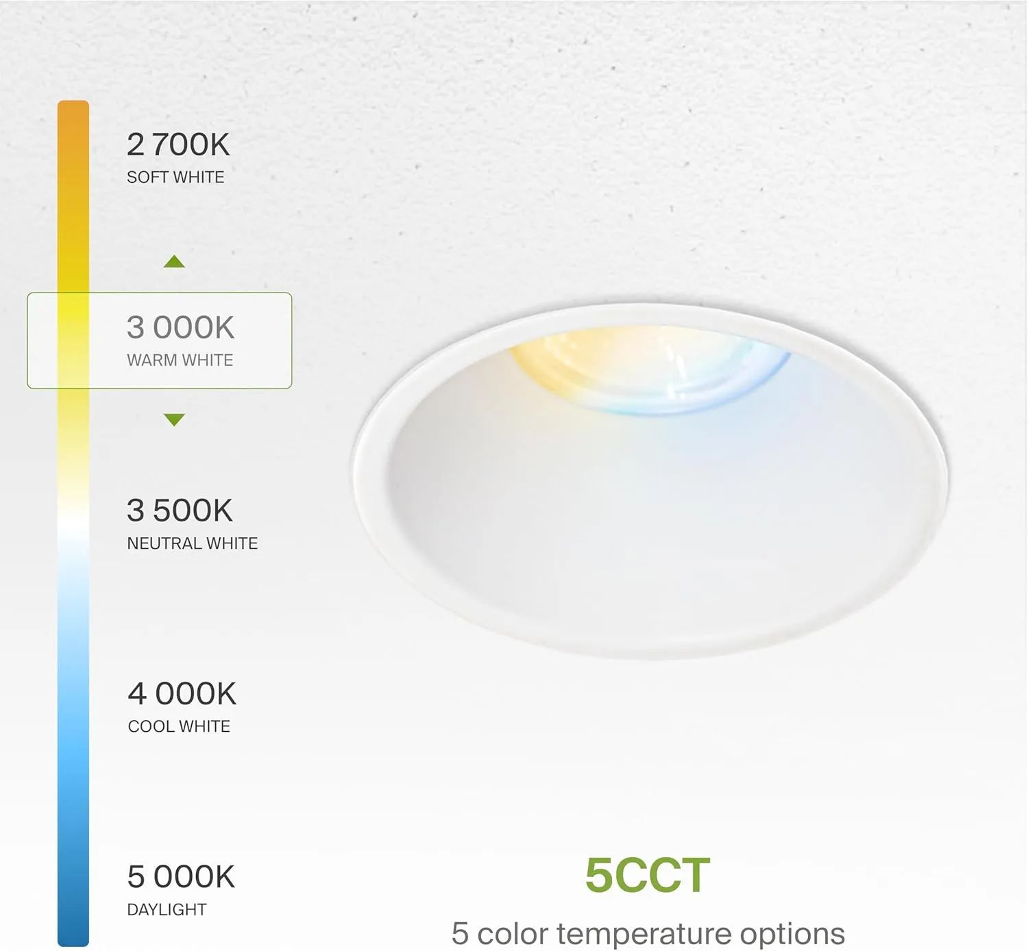 ASD Trimless LED Recessed Lighting 4 Inch, 15W 120V Round Commercial Downlight, Canless Dimmable Lights for Ceiling with J-Box, 5 CCT 2700K-5000K, CRI 90 , IC Rated, ETL, White, 8 Pack