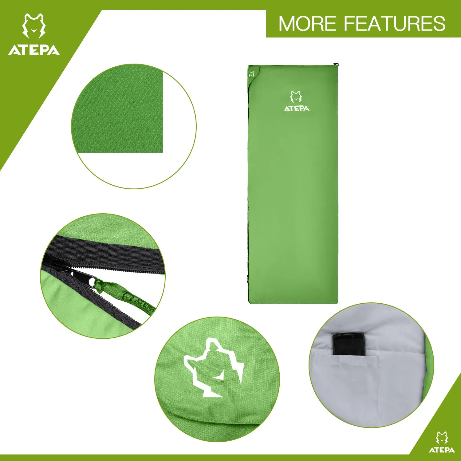ATEPA LIGHT 1200 Sleeping Bag-Envelope