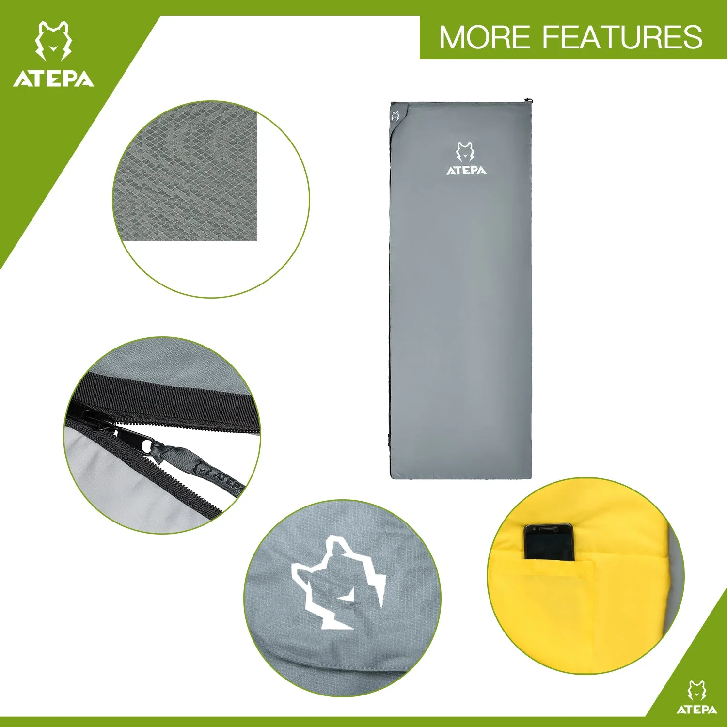 ATEPA LIGHT 1200 Sleeping Bag-Envelope