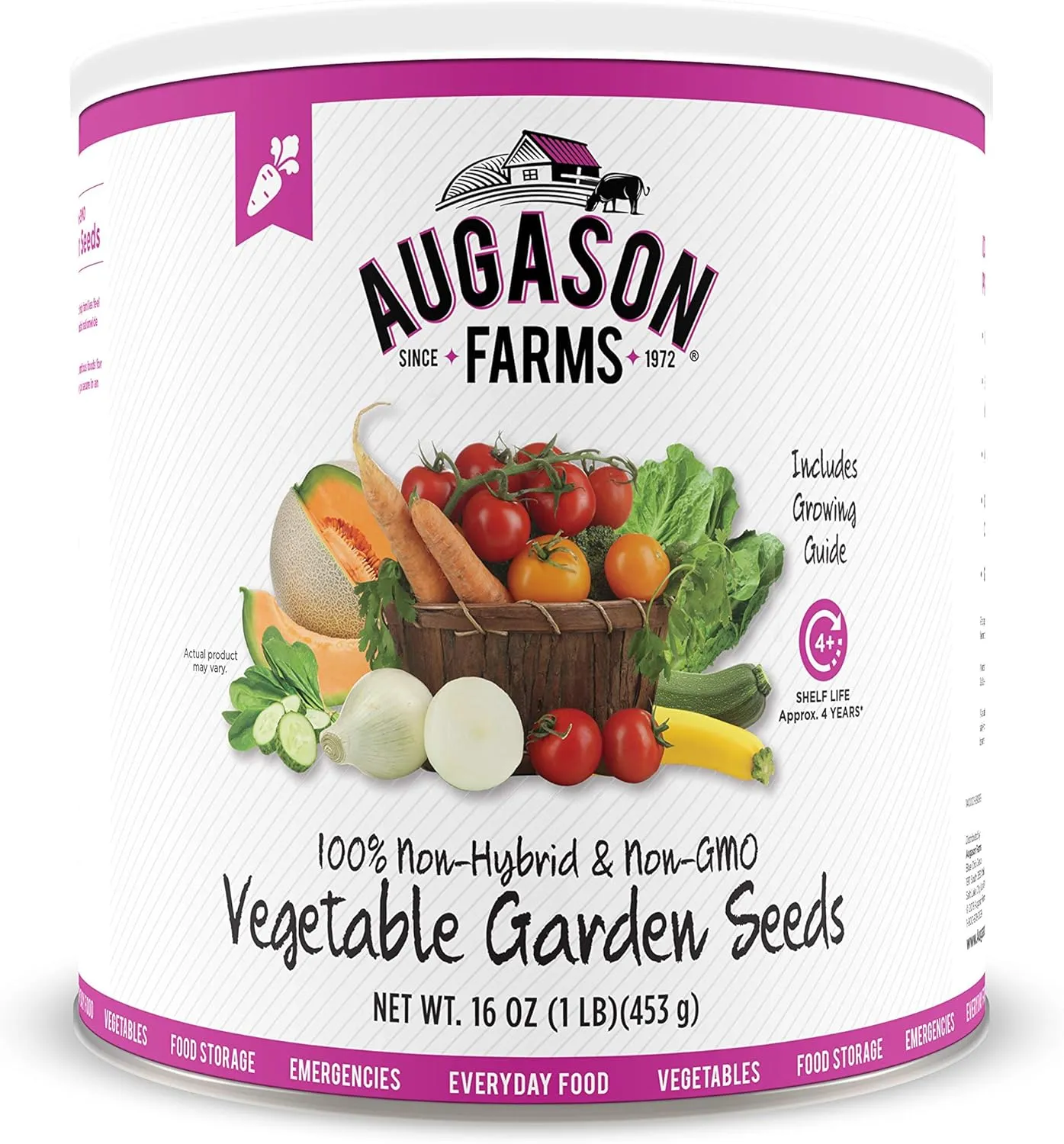 Augason Farms Vegetable Garden Seeds 13 Variety 1 lb No. 10 Can