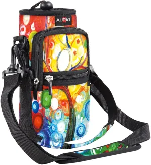 AUPET Water Bottle Sling Bag Sleeve Holder Carrier 25/32/40/64 oz,Insulated Crossbody Water Bottle Case Cover with Strap and Pockets for Men/Women Walking Hiking