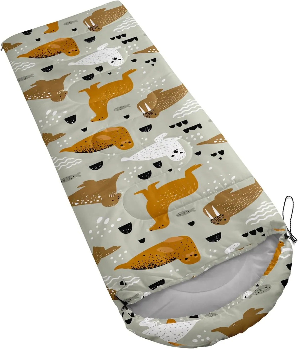 Axolotl Black Cats Sleeping Bag for Kids Boys Girls–Lightweight Warm Cold Weather Sleeping Bags,Waterproof Portable Sleeping Bag for Camping,Backpacking Camping Sleeping Bag,Kids Sleeping Bags,Orange