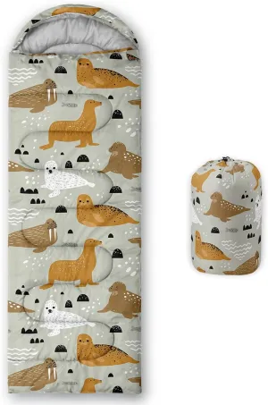 Axolotl Black Cats Sleeping Bag for Kids Boys Girls–Lightweight Warm Cold Weather Sleeping Bags,Waterproof Portable Sleeping Bag for Camping,Backpacking Camping Sleeping Bag,Kids Sleeping Bags,Orange