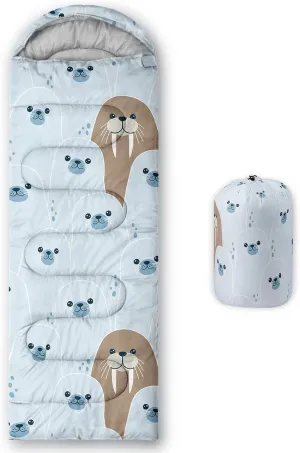 Axolotl Colorful Dinosaur Sleeping Bag For Kids–Lightweight Warm Cold Weather Palm Trees Sleeping Bags,Waterproof Portable Sleeping Bag For Backpacking Outdoor Indoor 3-4 Seasons,Camping Sleeping Bags