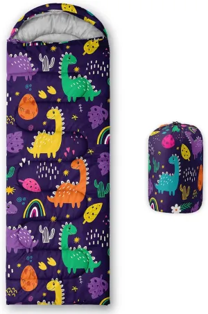 Axolotl Colorful Dinosaurs Sleeping Bag for Kids–Lightweight Warm Cold Weather Sleeping Bags,Waterproof Portable Botanicals Sleeping Bag for Camping Backpacking Outdoor Indoor 3-4 Seasons