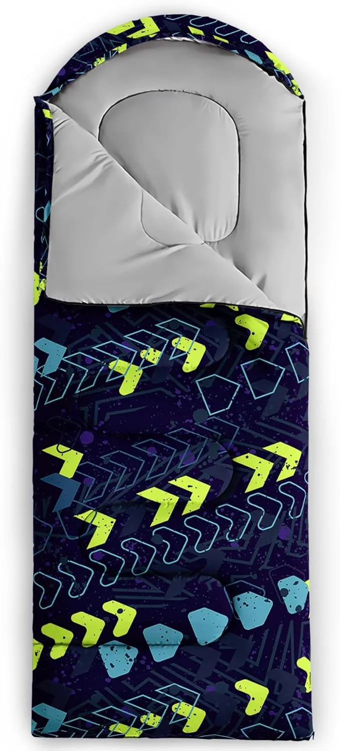 Axolotl Hiking Sleeping Bag for Kids–Lightweight Warm Cold Weather Sleeping Bags,Waterproof Portable Sleeping Bag Hiking and Backpacking Sleeping Bag,3 Season Cold Weather Sleeping Bag Fit Boys,Black