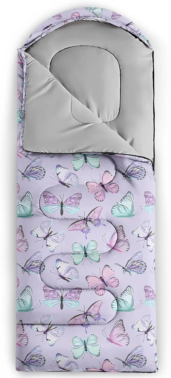 Axolotl Moon Stars Sleeping Bag for Kids–Lightweight Warm Cold Weather Sleeping Bags,Waterproof Portable Sleeping Bag for Camping Backpacking Outdoor Indoor 3-4 Seasons,Sleeping Bag for Hiking,Pink