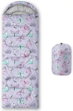 Axolotl Moon Stars Sleeping Bag for Kids–Lightweight Warm Cold Weather Sleeping Bags,Waterproof Portable Sleeping Bag for Camping Backpacking Outdoor Indoor 3-4 Seasons,Sleeping Bag for Hiking,Pink