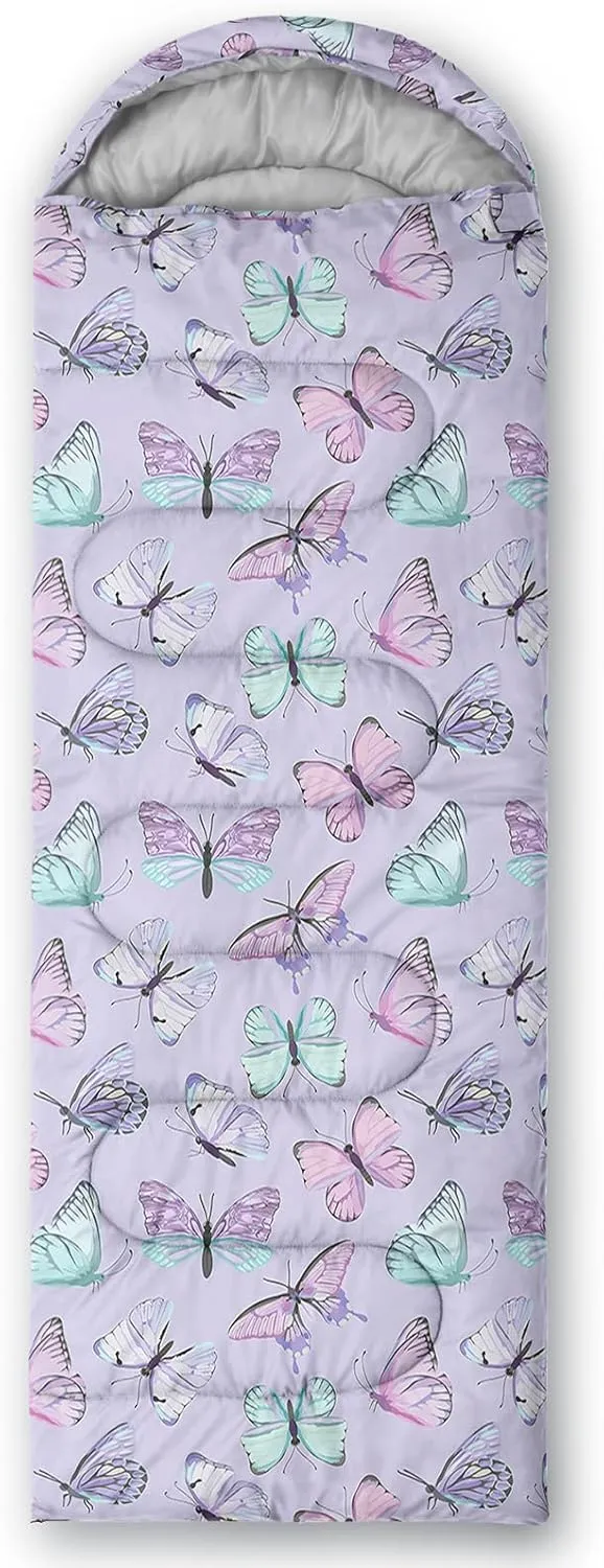 Axolotl Moon Stars Sleeping Bag for Kids–Lightweight Warm Cold Weather Sleeping Bags,Waterproof Portable Sleeping Bag for Camping Backpacking Outdoor Indoor 3-4 Seasons,Sleeping Bag for Hiking,Pink