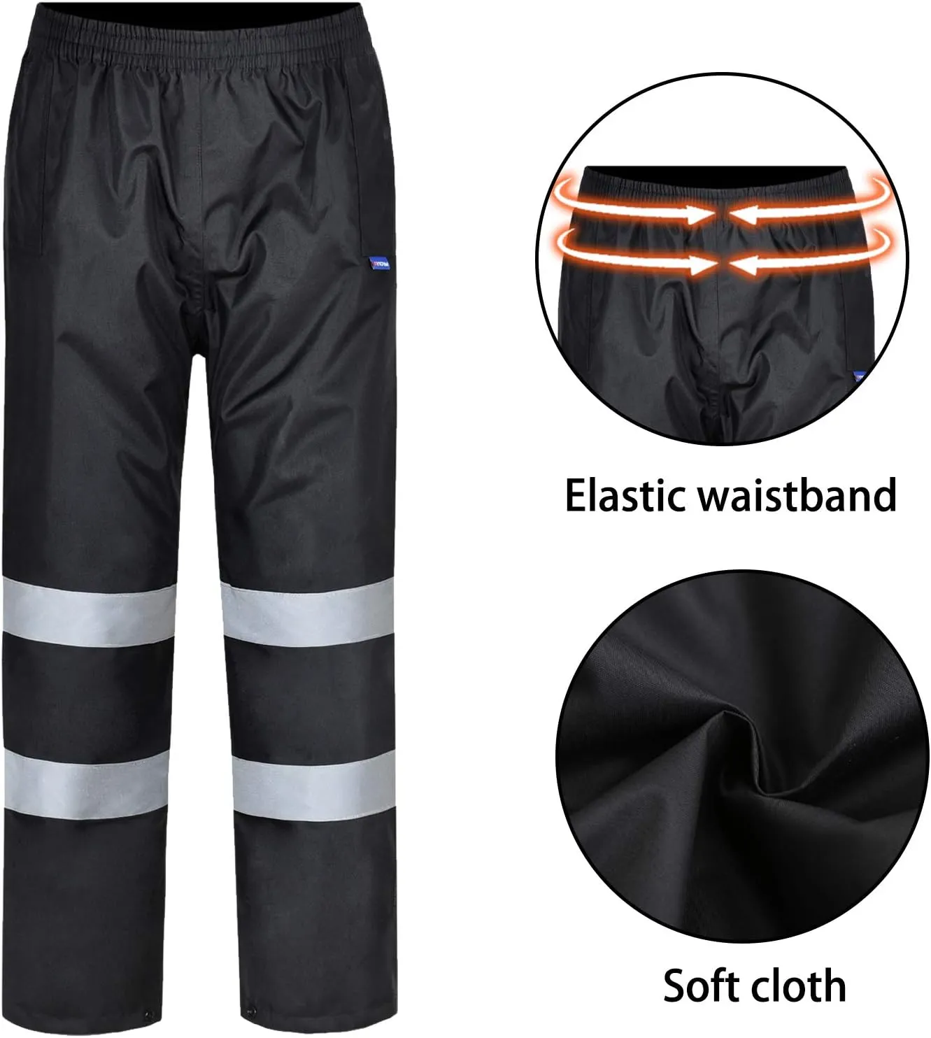 AYKRM 4 Colors Safety Rain Pants Reflective High Visibility Waterproof Rain Pants